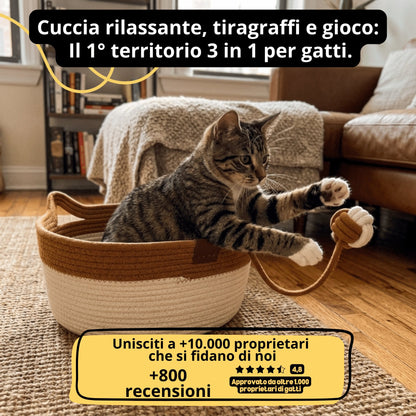 La Cuccia del Gattone: letto rilassante e tiragraffi naturale