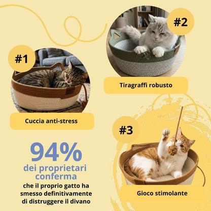 La Cuccia del Gattone: letto rilassante e tiragraffi naturale