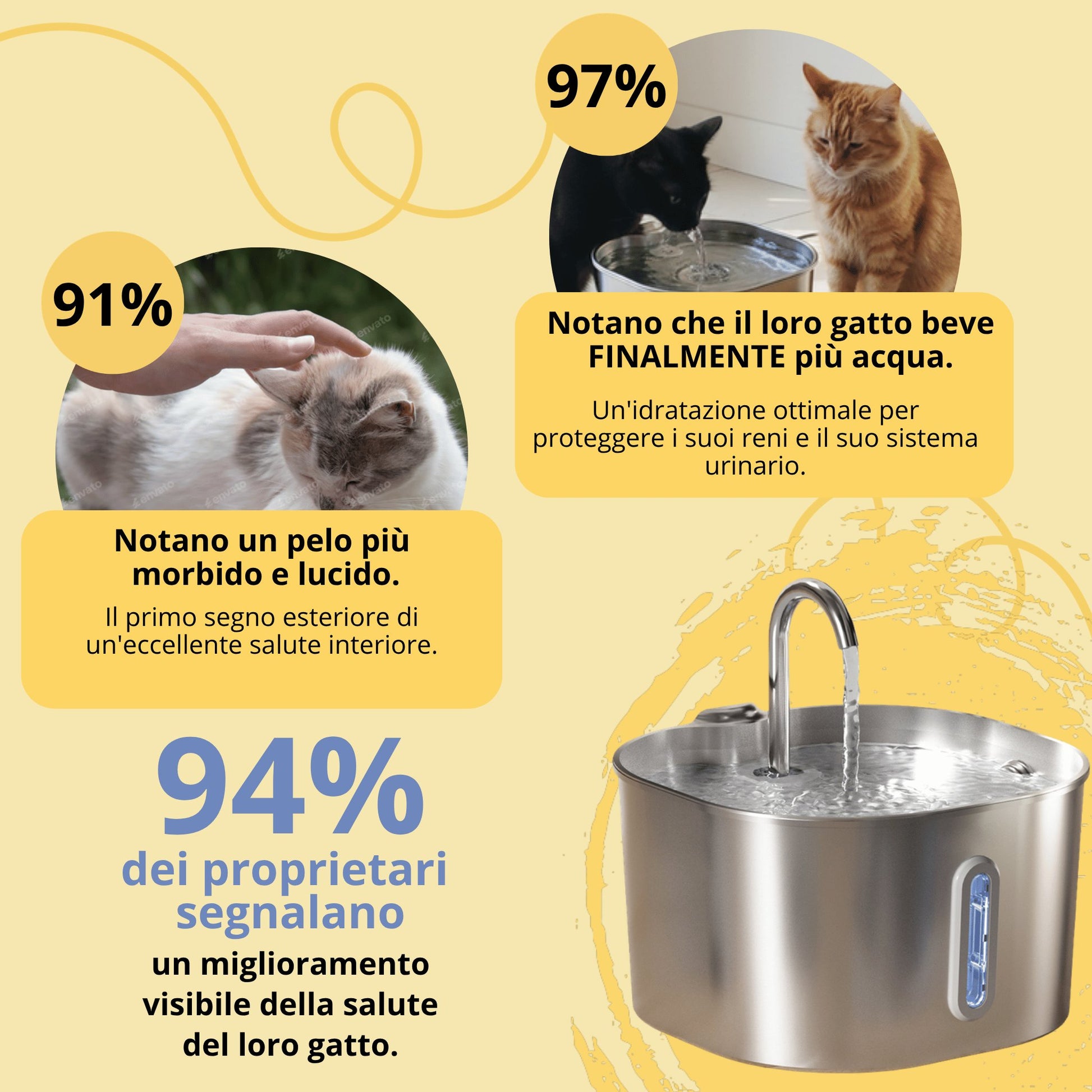 Fontanella inox Gattone: acqua fresca e sana 24 ore su 24