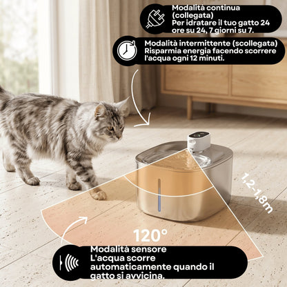 Fontanella senza fili 4 L in acciaio inox premium