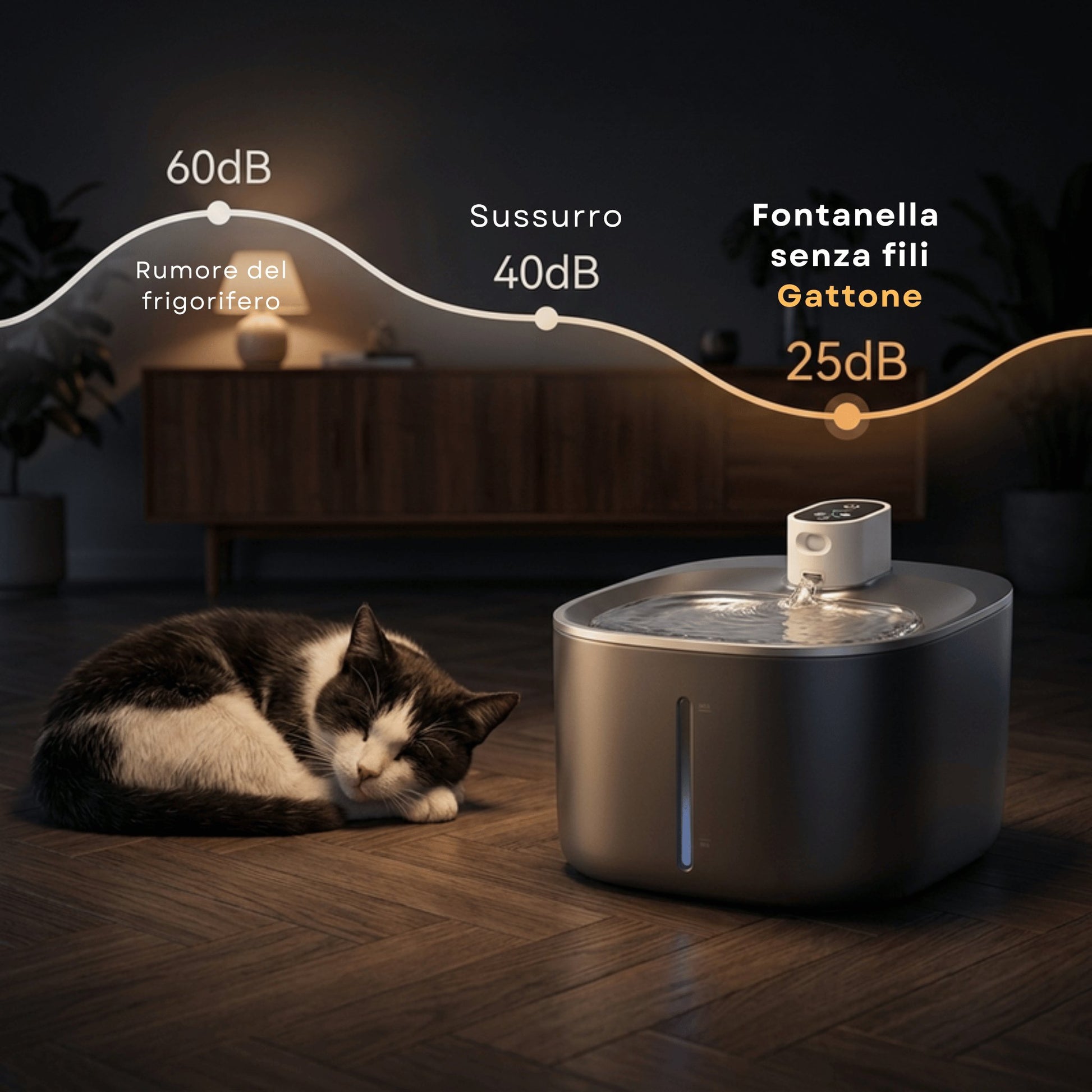 Fontanella senza fili 4 L in acciaio inox premium