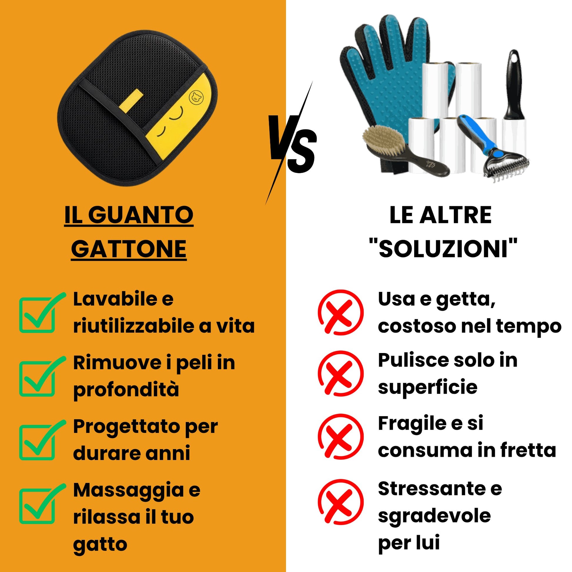 Il Guanto Gattone: spazzola, massaggia e raccogli i peli senza sforzo