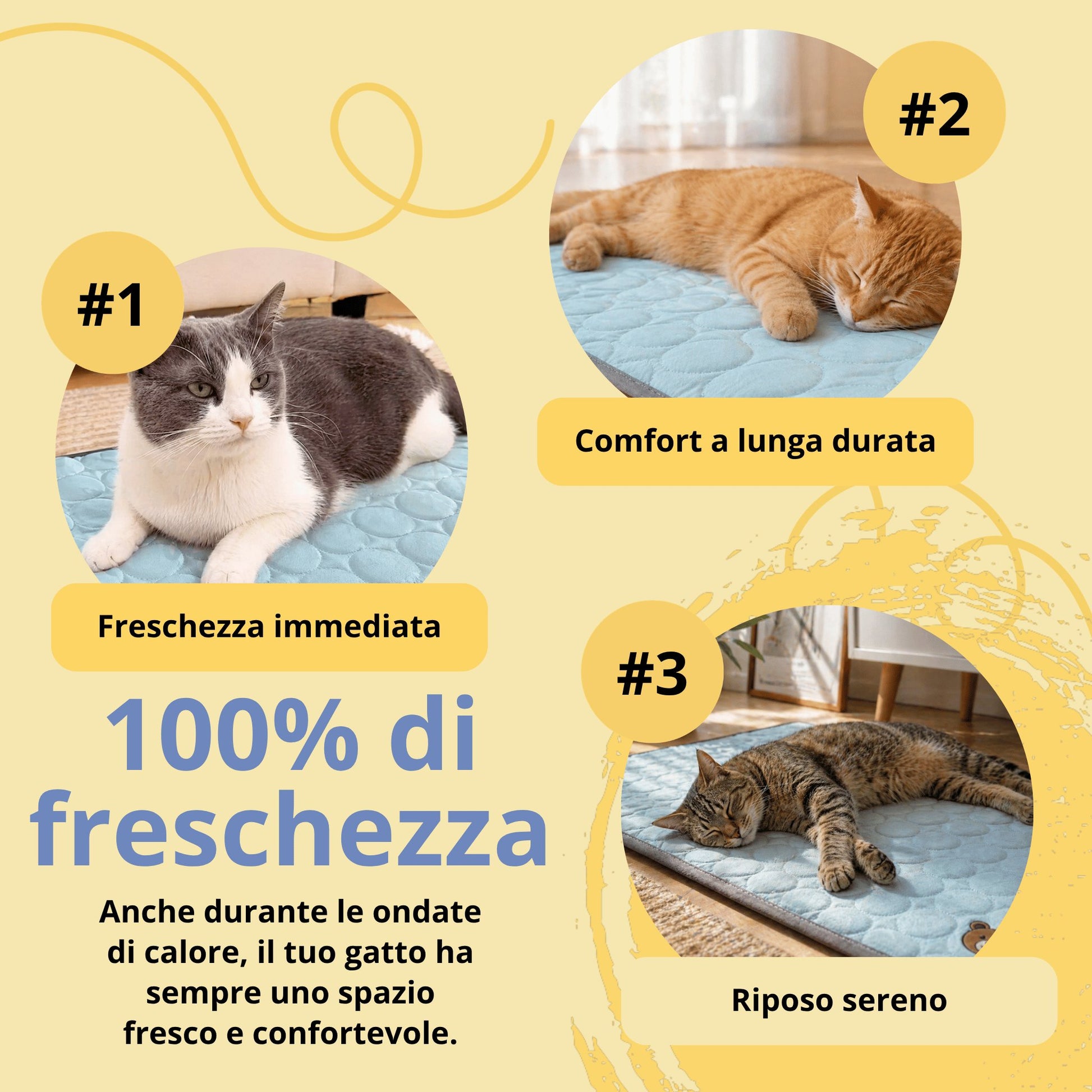 Tappetino rinfrescante per gatto - Comfort estivo senza gel e antiscivolo