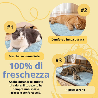 Tappetino rinfrescante per gatto - Comfort estivo senza gel e antiscivolo