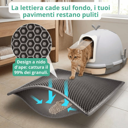 Tappetino cattura lettiera per gatto - Pavimenti sempre puliti!