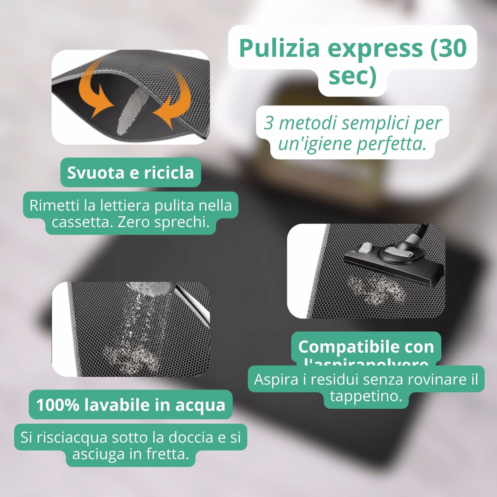 Tappetino cattura lettiera per gatto - Pavimenti sempre puliti!