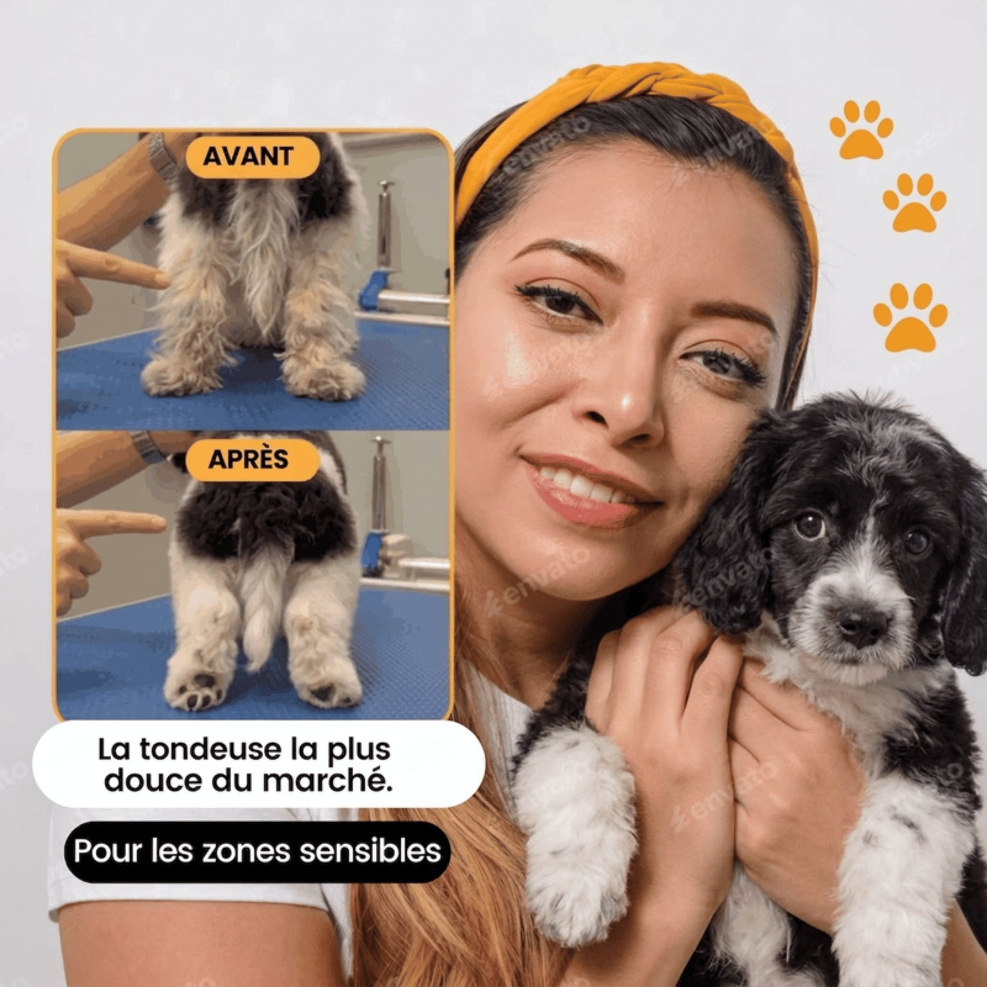 Tosatrice silenziosa senza fili per cani Gattone