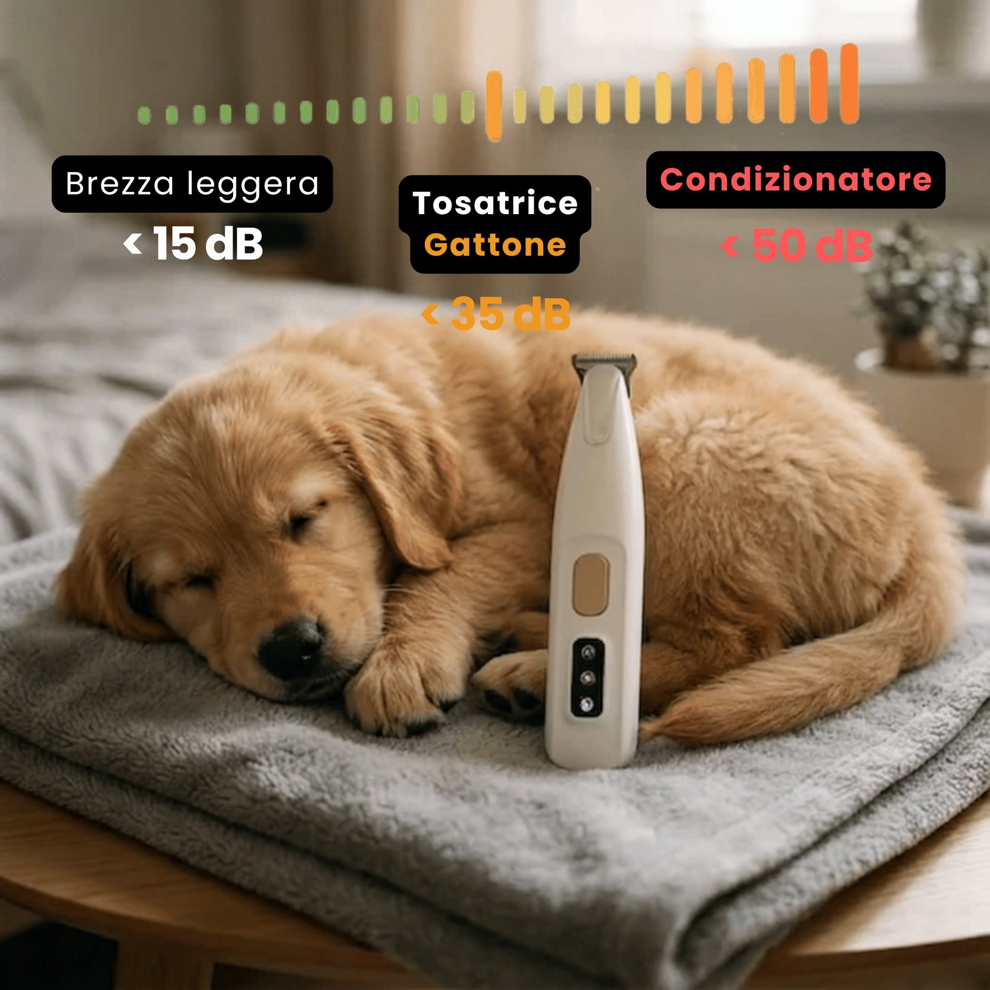 Tosatrice silenziosa senza fili per cani Gattone
