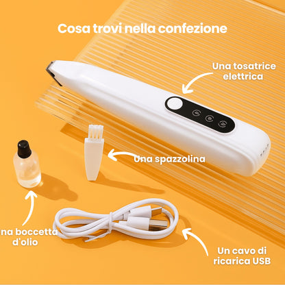 Tosatrice silenziosa senza fili per cani Gattone